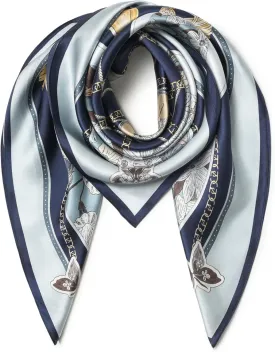 100% Pure Mulberry Silk Scarf 35" Large Square Lightweight Headscarf Womens Hair Wraps The shawl-With Gift Packed