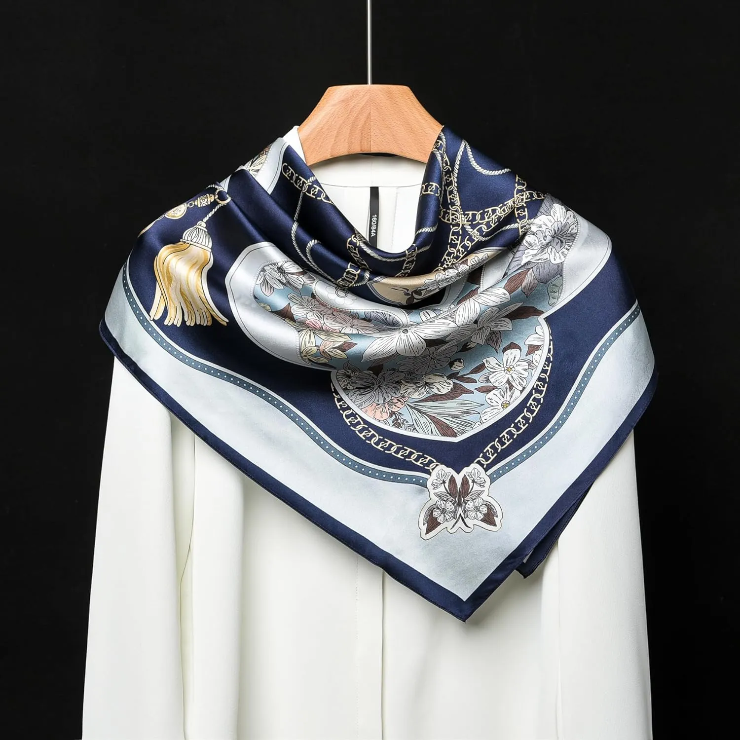 100% Pure Mulberry Silk Scarf 35" Large Square Lightweight Headscarf Womens Hair Wraps The shawl-With Gift Packed