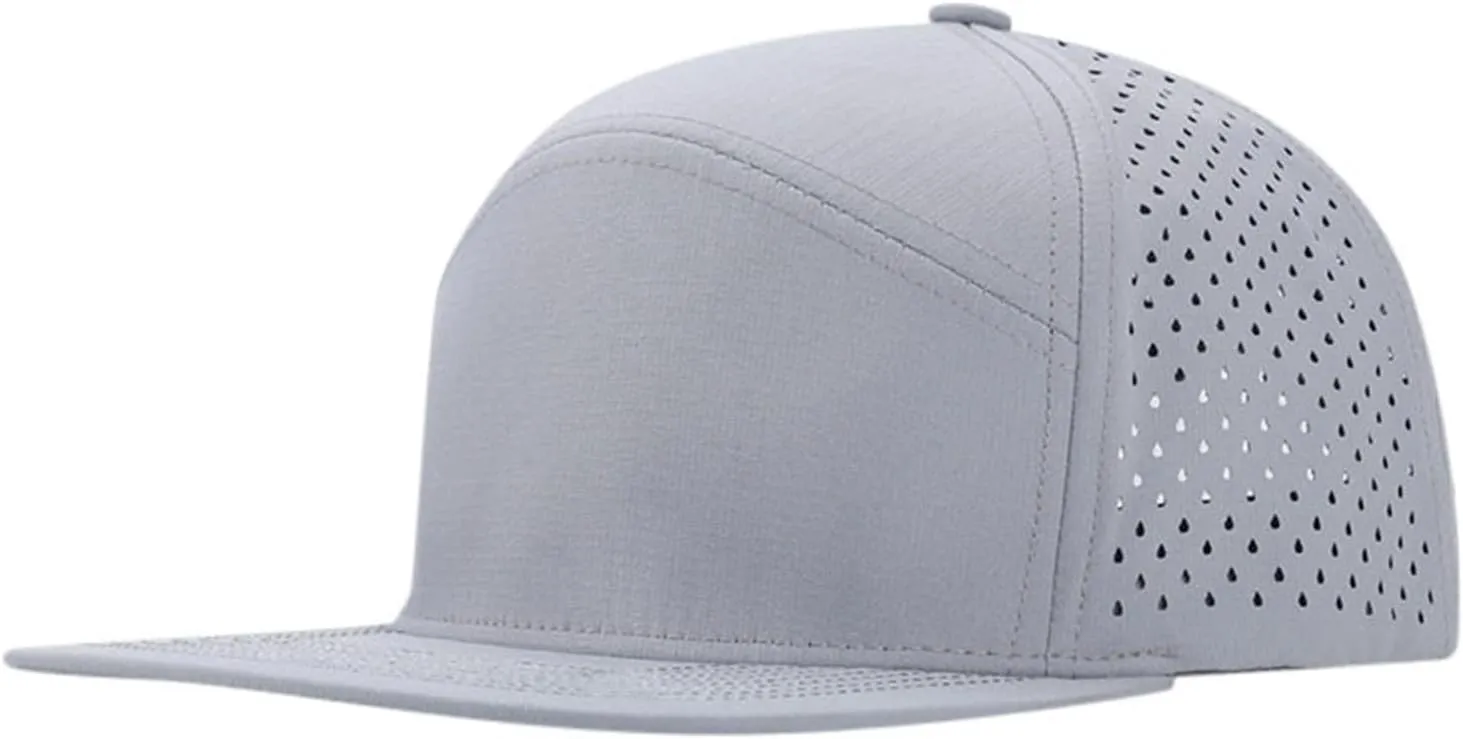 2024 Men Flat Brim Baseball Cap Adjustable Performance Snapback Hat Laser Perforated Cap