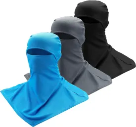 3 Piece Balaclava Face Cover Sun Protection Neck Cover (Black, Gray, Blue)