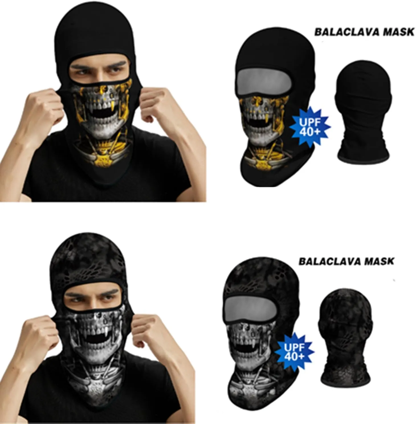 3D Balaclava Full Face Mask,Skull Face Shield Motorcycle Head Cover Headwear Mask Ghosts Skull Cover for Men Women