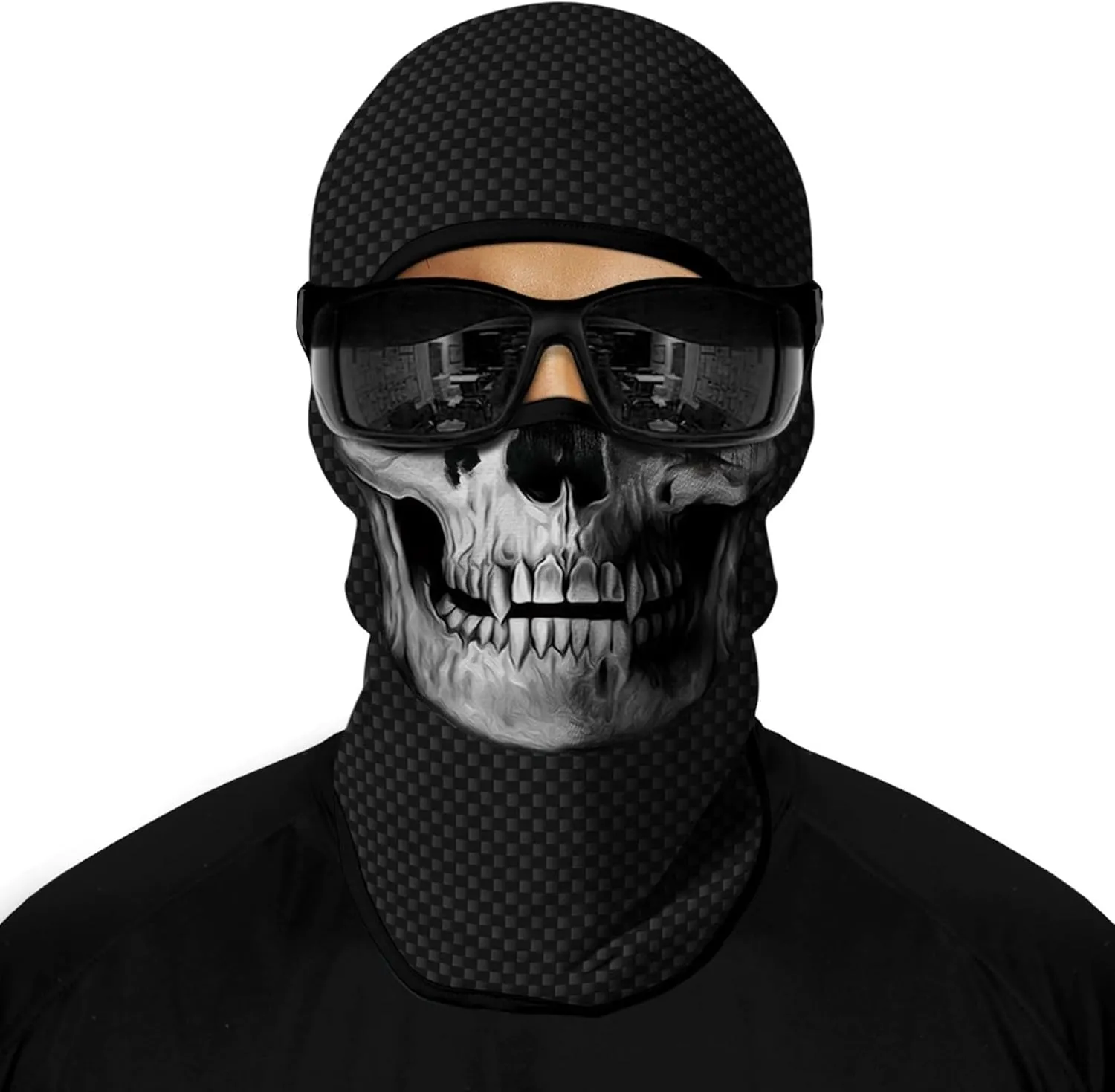 3D Balaclava Full Face Mask,Skull Face Shield Motorcycle Head Cover Headwear Mask Ghosts Skull Cover for Men Women