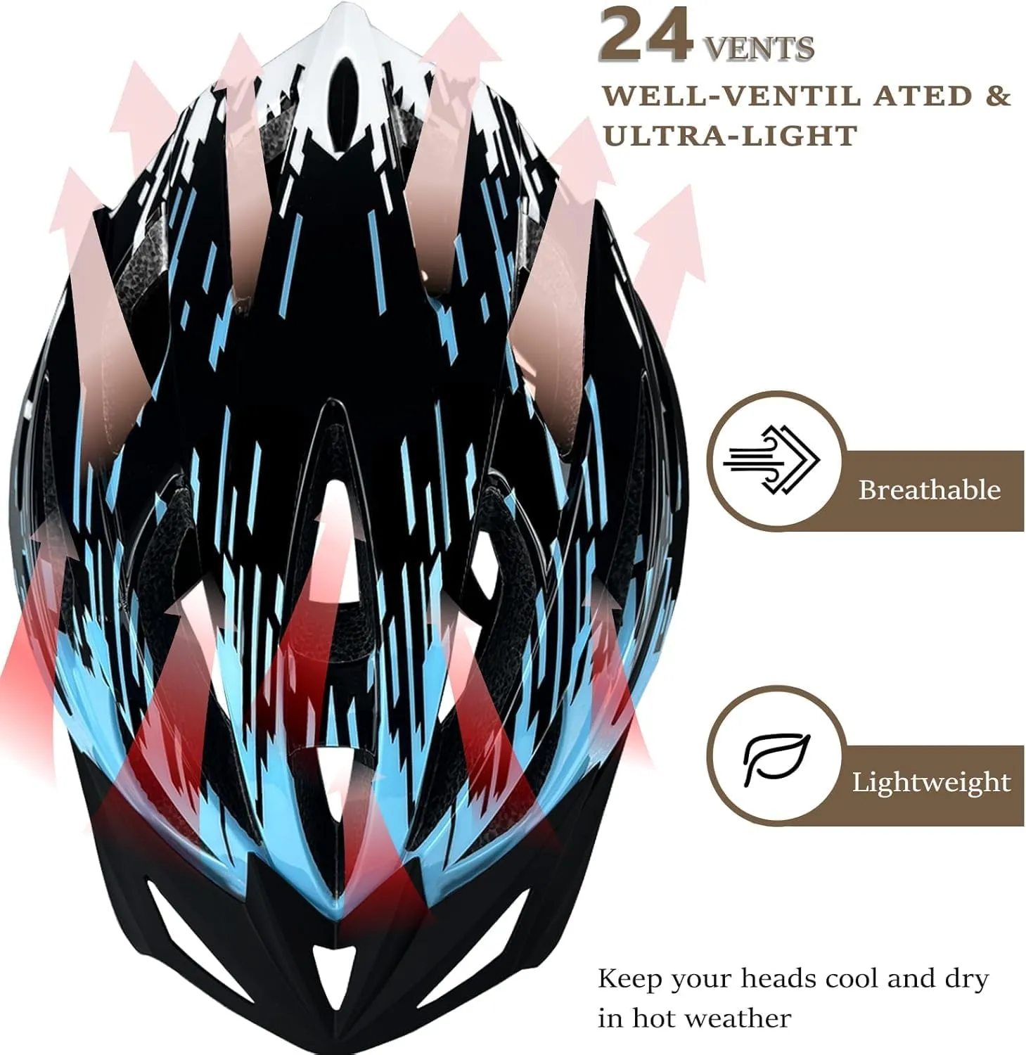 Bike Helmets for Adults, Mountain Bike Helmets for Men with Visor, Adjustable Fit Bicycle Helmet for Women, Road Recreational Cycling Helmet with Chin Strap