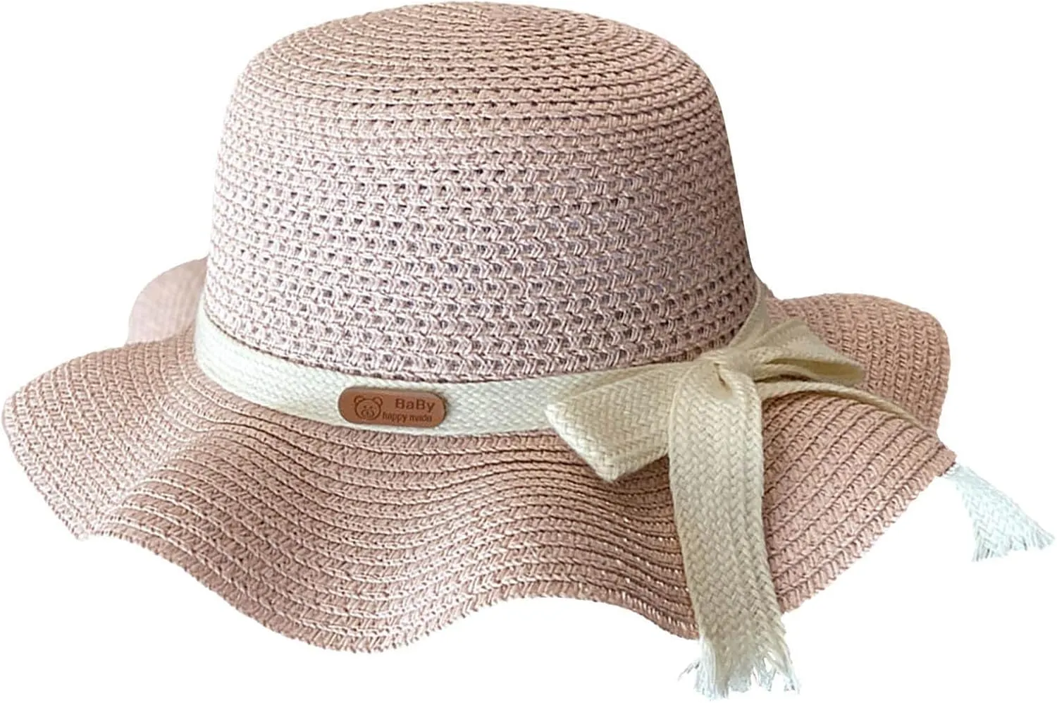 Children's Girls Panama Wide-Brim Floppy traw Sun-Hat Roll up Foldable Fedora Hat Summer Beach Visor Hat