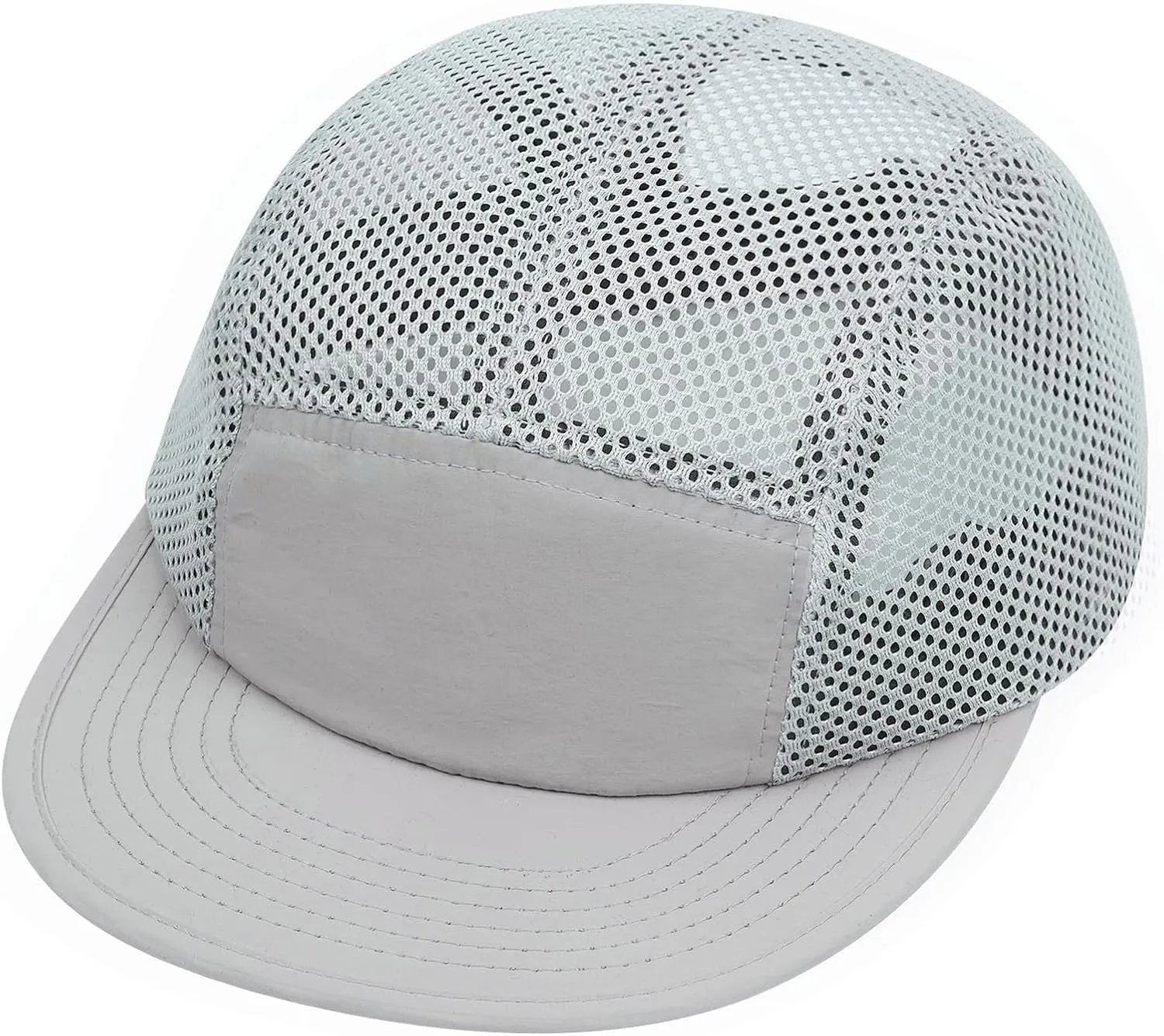 CLAPE Mesh Flat Brim Ball Cap Trucker 5-Panel Hat Quick Dry Baseball Cap Sports Running Hat Snapback Workout Dad Hats