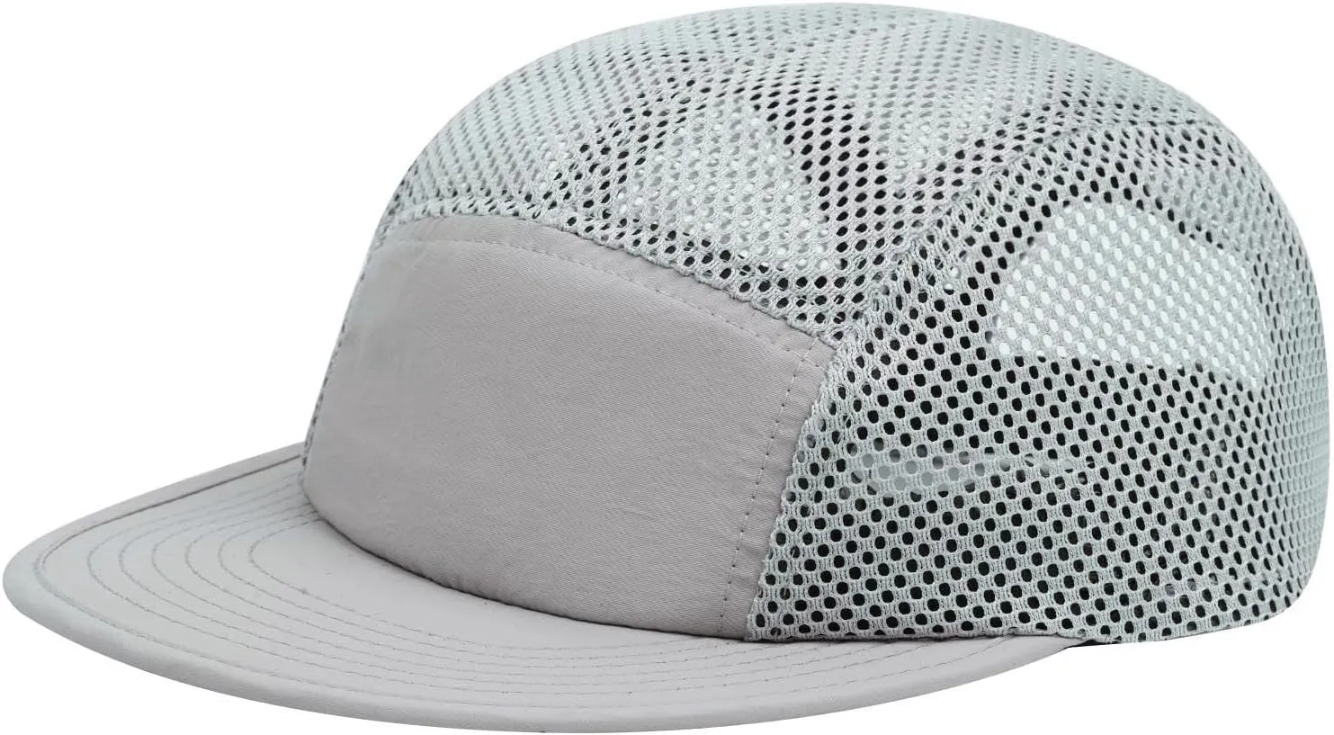 CLAPE Mesh Flat Brim Ball Cap Trucker 5-Panel Hat Quick Dry Baseball Cap Sports Running Hat Snapback Workout Dad Hats