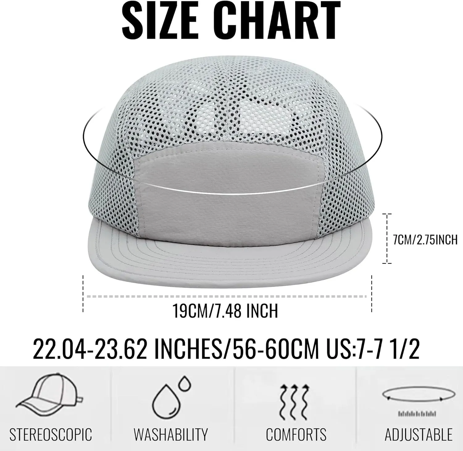 CLAPE Mesh Flat Brim Ball Cap Trucker 5-Panel Hat Quick Dry Baseball Cap Sports Running Hat Snapback Workout Dad Hats