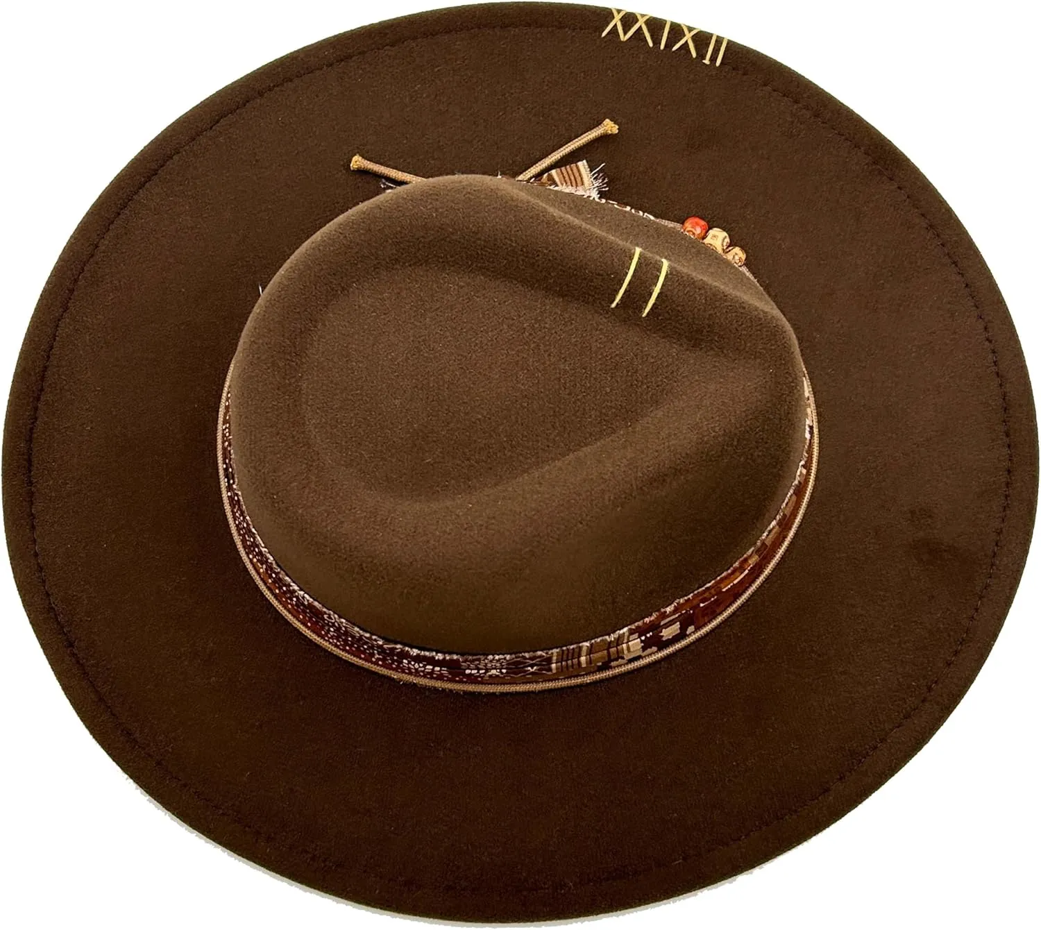 Classic Wide Brim Fedora Hat for Women Man Floppy Panama Hat Western Felt Outdoor Hat with Band Sun Protection