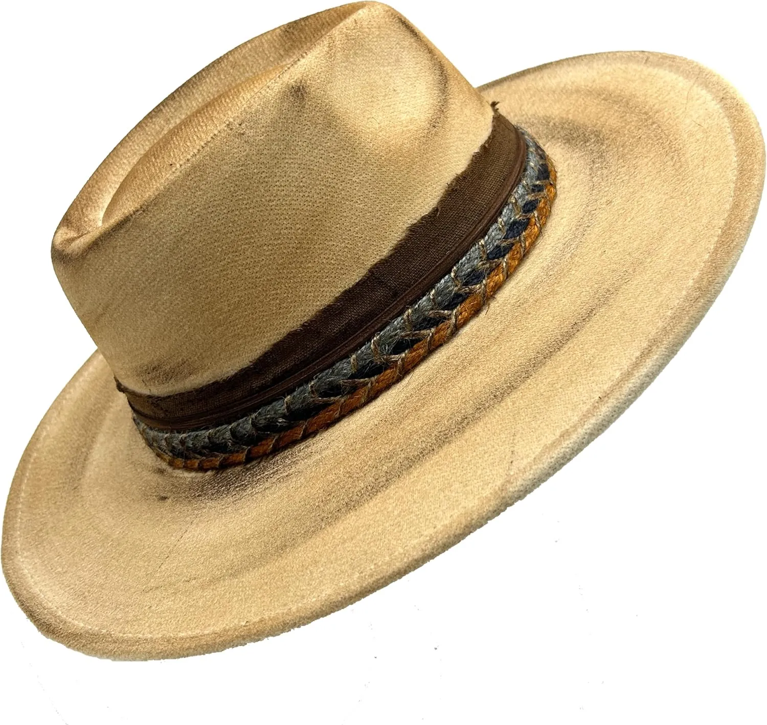 Classic Wide Brim Fedora Hat for Women Man Floppy Panama Hat Western Felt Outdoor Hat with Band Sun Protection