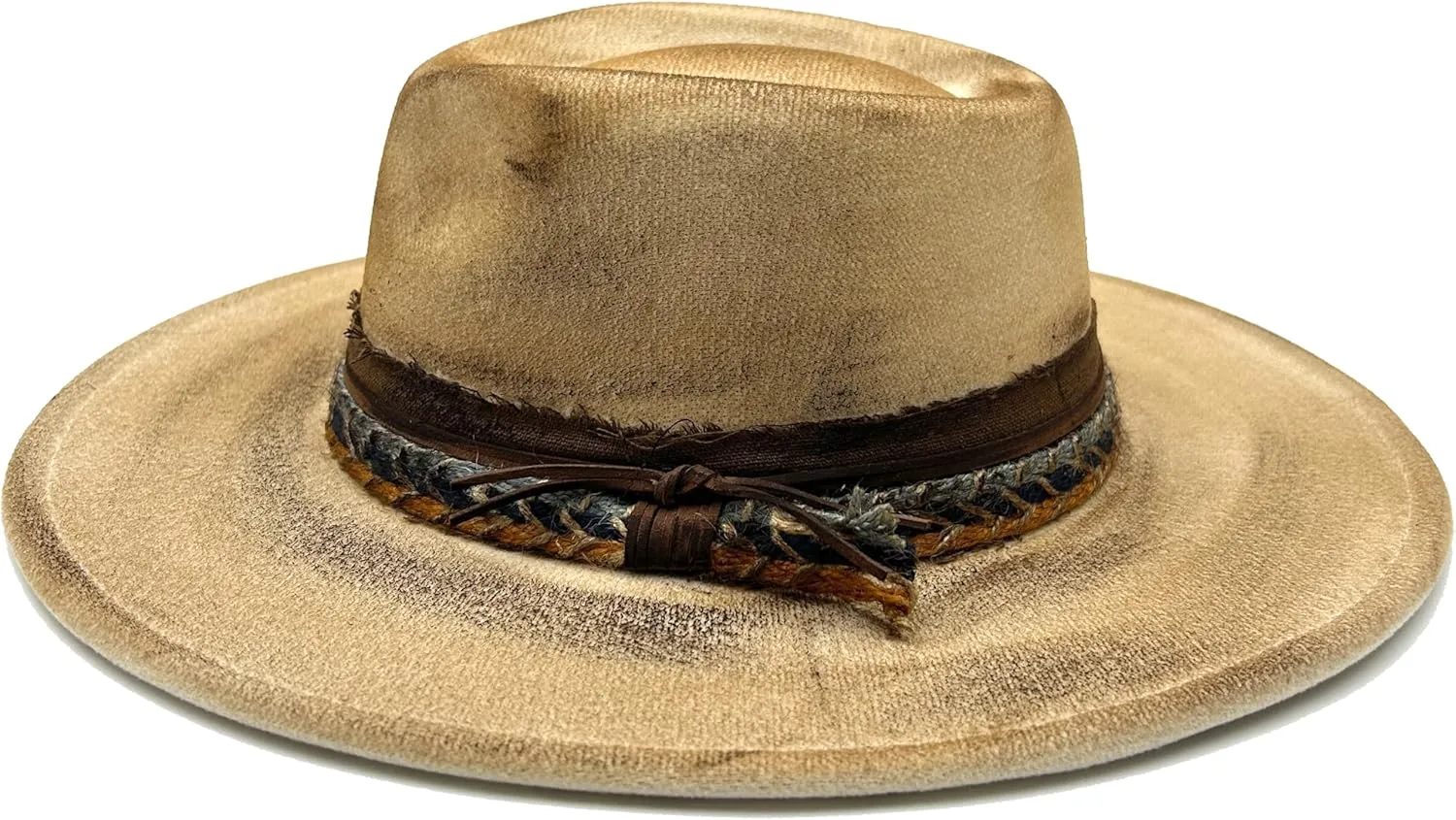 Classic Wide Brim Fedora Hat for Women Man Floppy Panama Hat Western Felt Outdoor Hat with Band Sun Protection