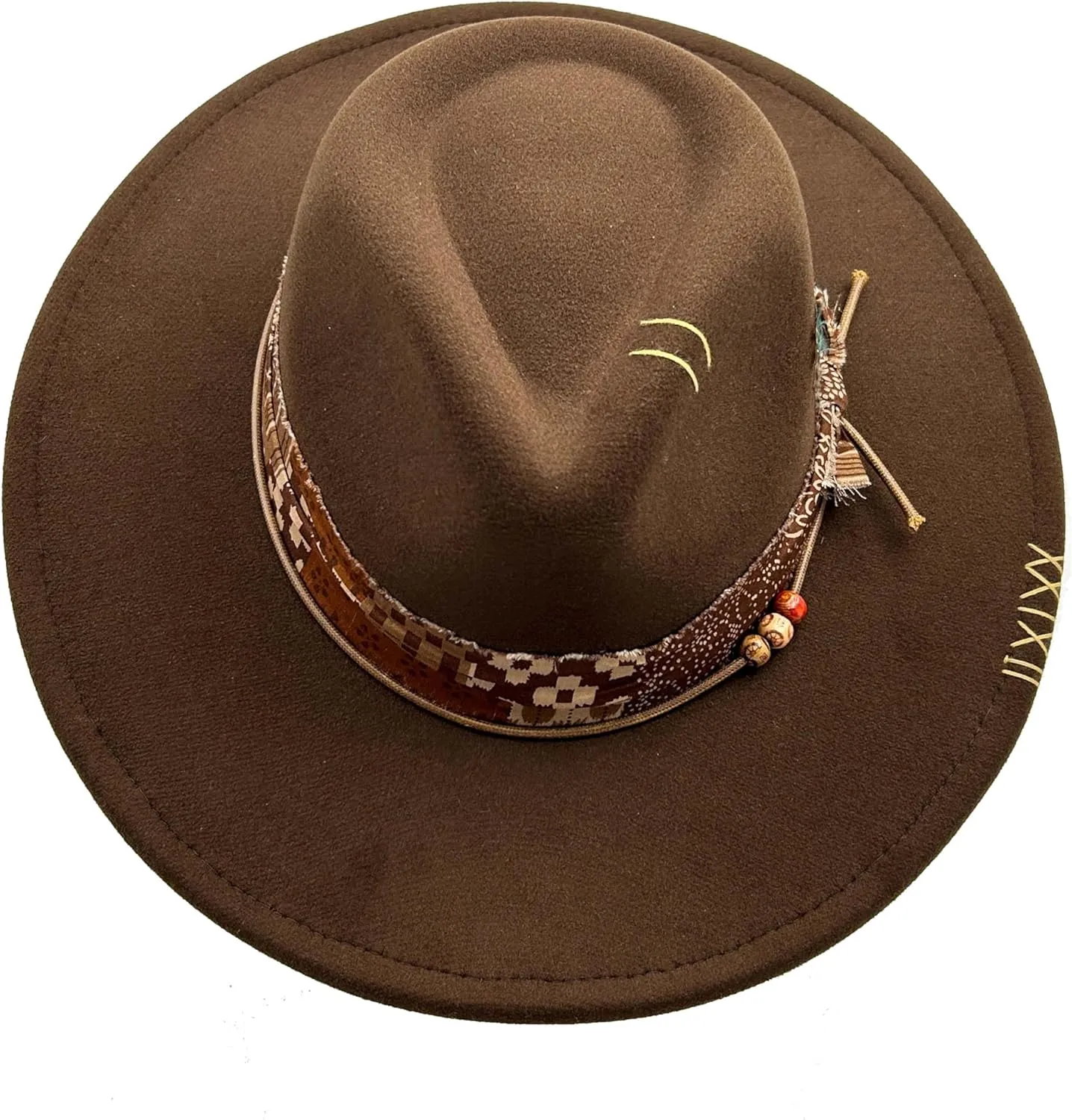 Classic Wide Brim Fedora Hat for Women Man Floppy Panama Hat Western Felt Outdoor Hat with Band Sun Protection