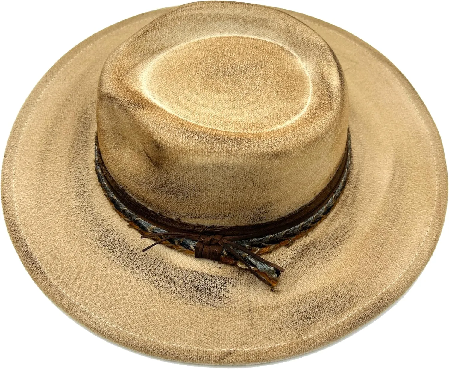 Classic Wide Brim Fedora Hat for Women Man Floppy Panama Hat Western Felt Outdoor Hat with Band Sun Protection
