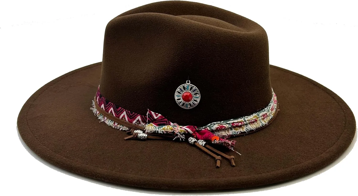 Classic Wide Brim Fedora Hat for Women Man Floppy Panama Hat Western Felt Outdoor Hat with Band Sun Protection