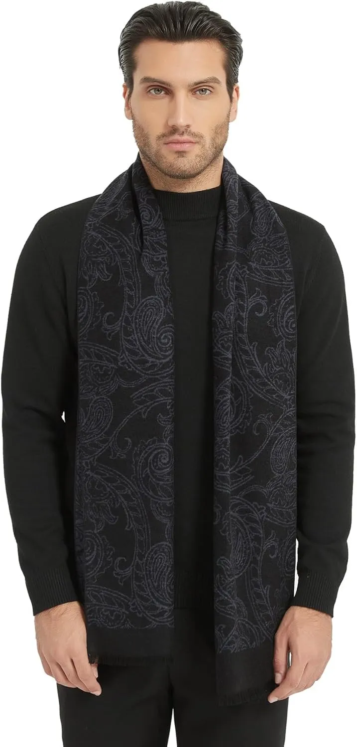 CUDDLE DREAMS Men's Silk Scarves for Winter, 100% Mulberry Silk Brushed, Luxuriously Soft & Warm, Decent Box Packed