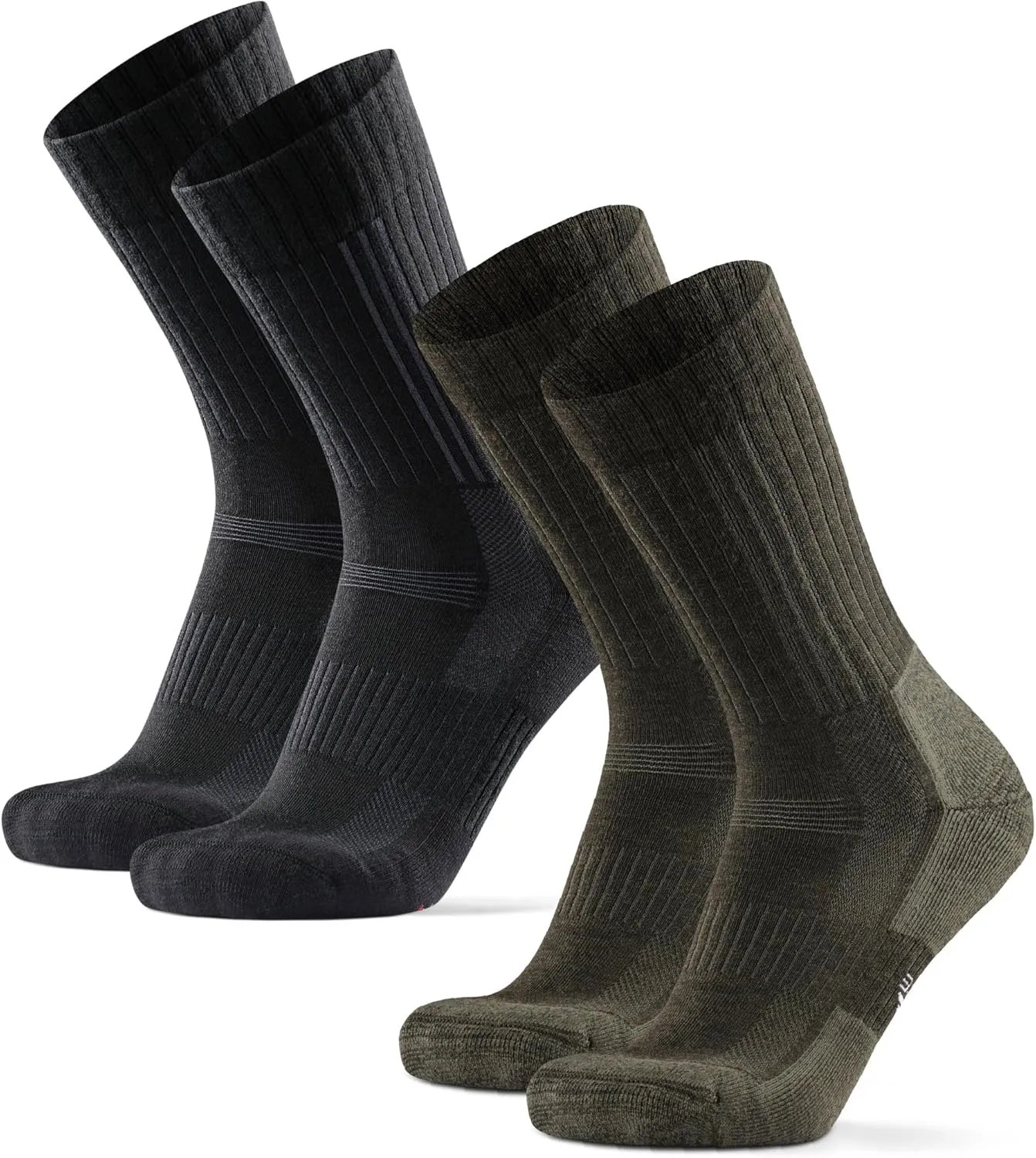 DANISH ENURANCE Premium Outdoor Hiking Socks, Merino Wool, Men & Women, 2-Pack