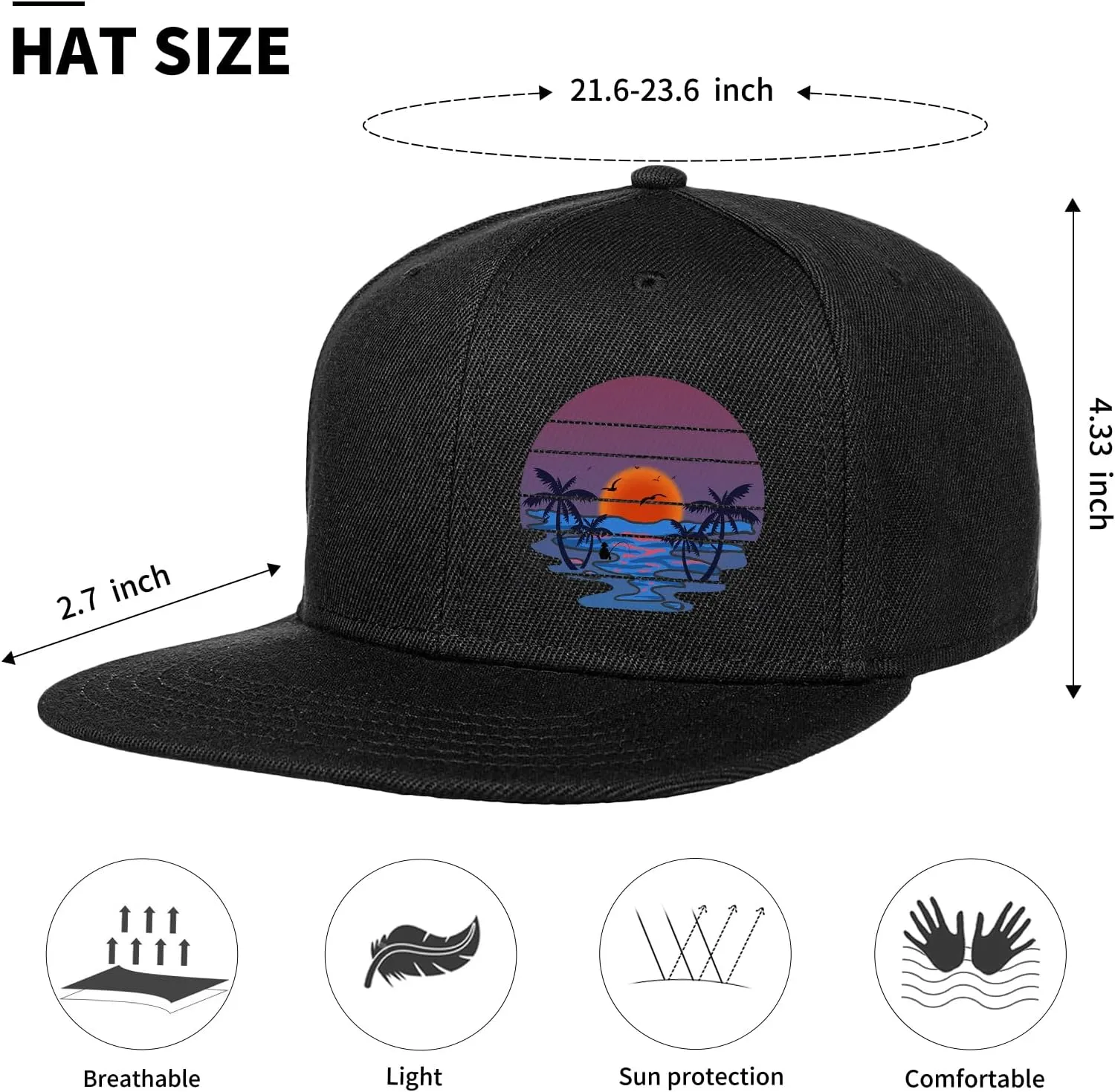 Death Skull Classic Snapback Hats for Men Flat Bill Hats for Women Snapback Snap Backpack Black Trucker Dad Baseball Cap