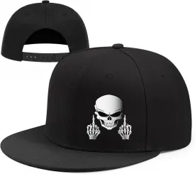 Death Skull Classic Snapback Hats for Men Flat Bill Hats for Women Snapback Snap Backpack Black Trucker Dad Baseball Cap