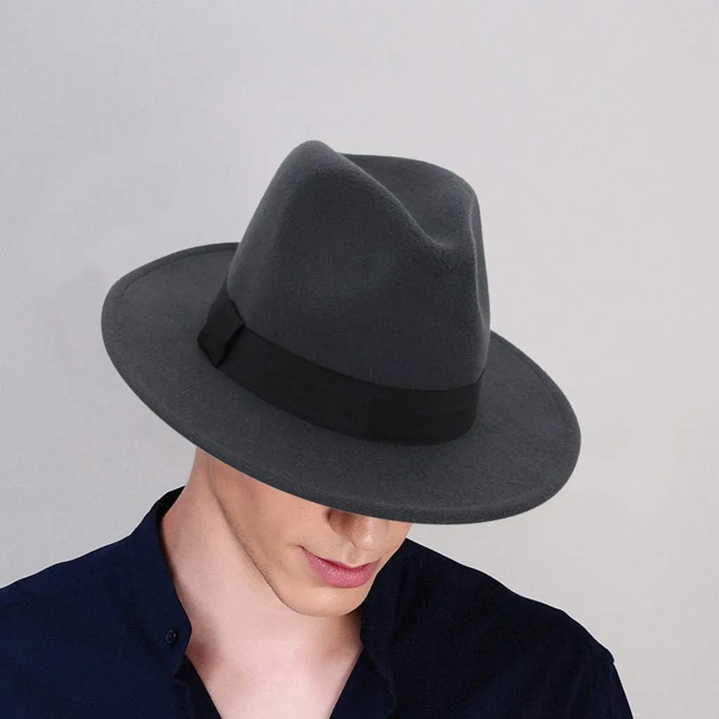 Fedora Hat for Women Men Solid Color Panama Hat Winter Luxury Hats Wide Brim Fedoras