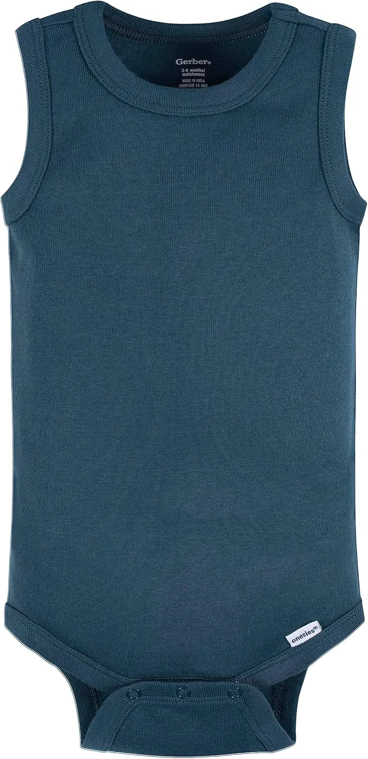 Gerber Baby Boys Multi-Pack Sleeveless Onesies Bodysuit