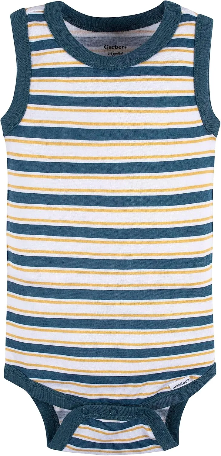 Gerber Baby Boys Multi-Pack Sleeveless Onesies Bodysuit