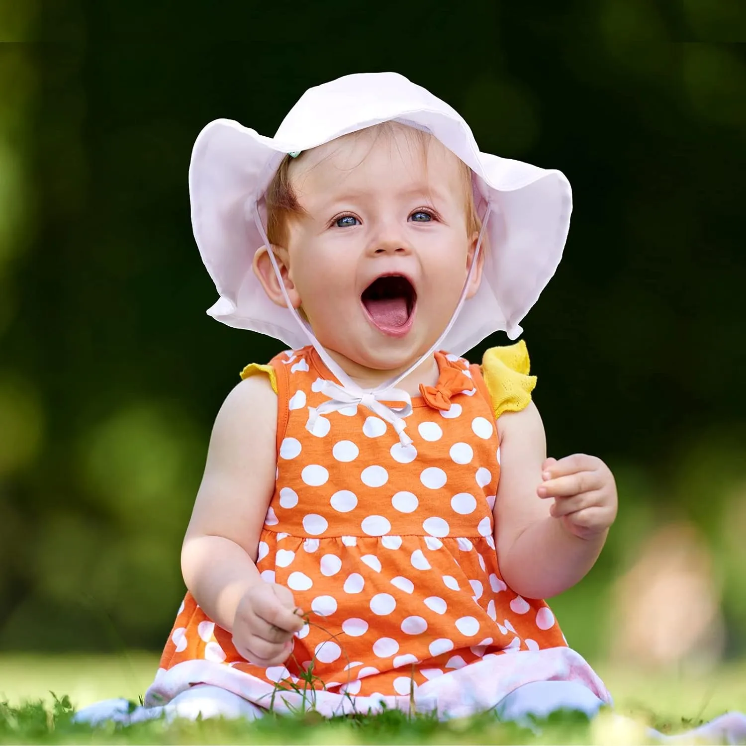 Geyoga 3 Pcs Baby Sun Hat Summer Beach Hat Outdoor Adjustable Floppy Cap with Protection Wide Brim for Boy and Girl