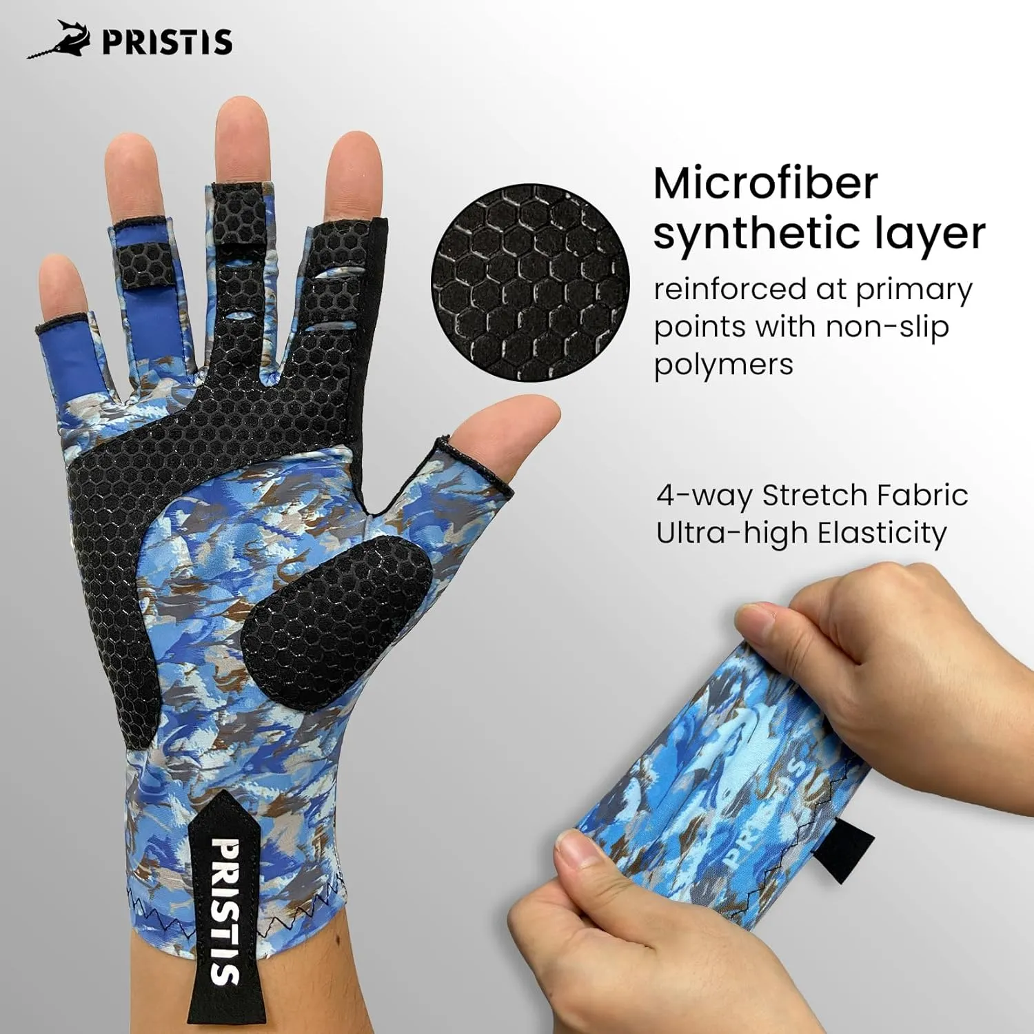 Half-Finger Fishing Gloves, UPF 50  Breathable Quick Drying Fingerless Sun Gloves for Women Men, Fly Fishing Hunting Paddling Sailing Kayaking Hiking Canoeing Cycling