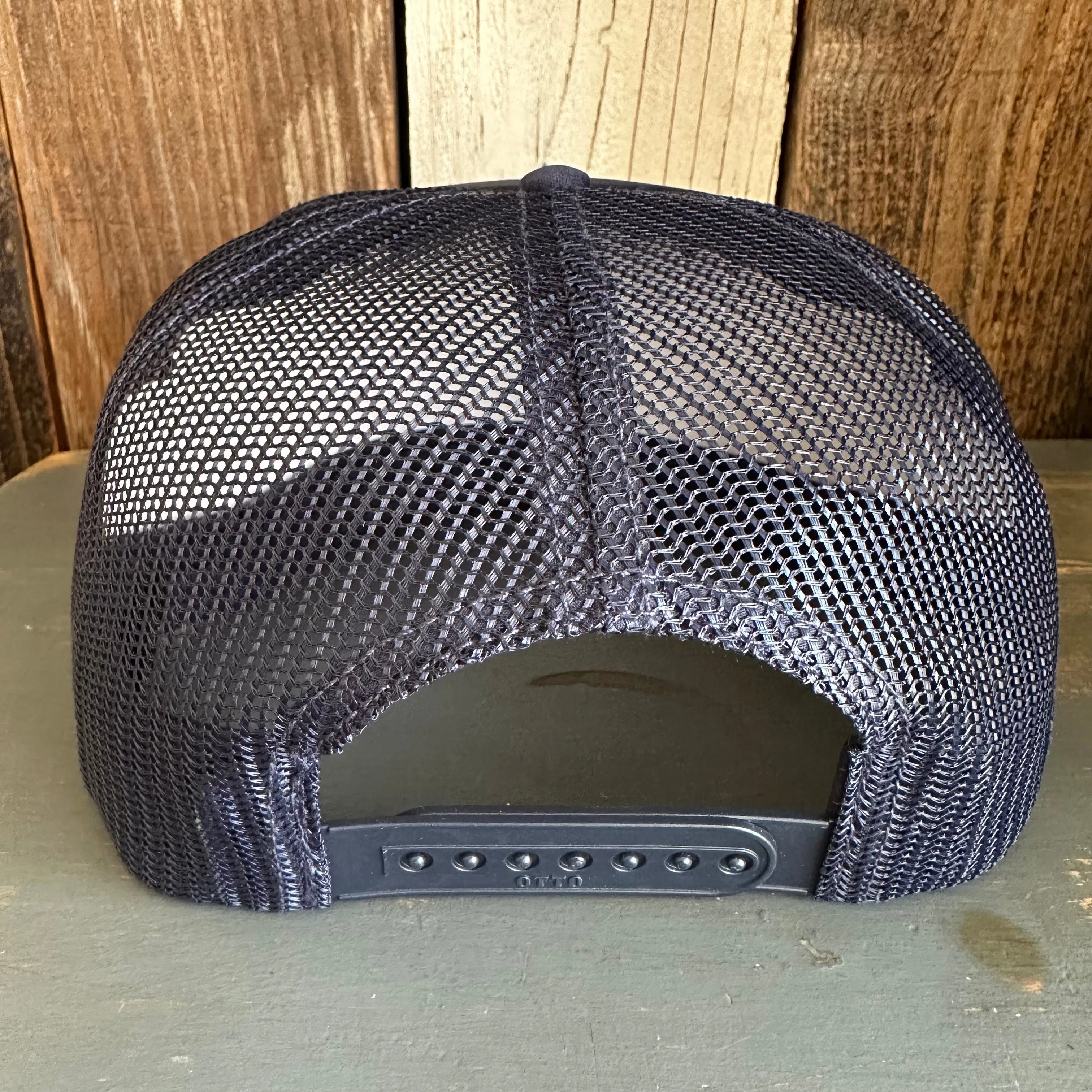 Hermosa Beach OBLIGATORY SUNSET Trucker Hat - Navy (Flat Brim)