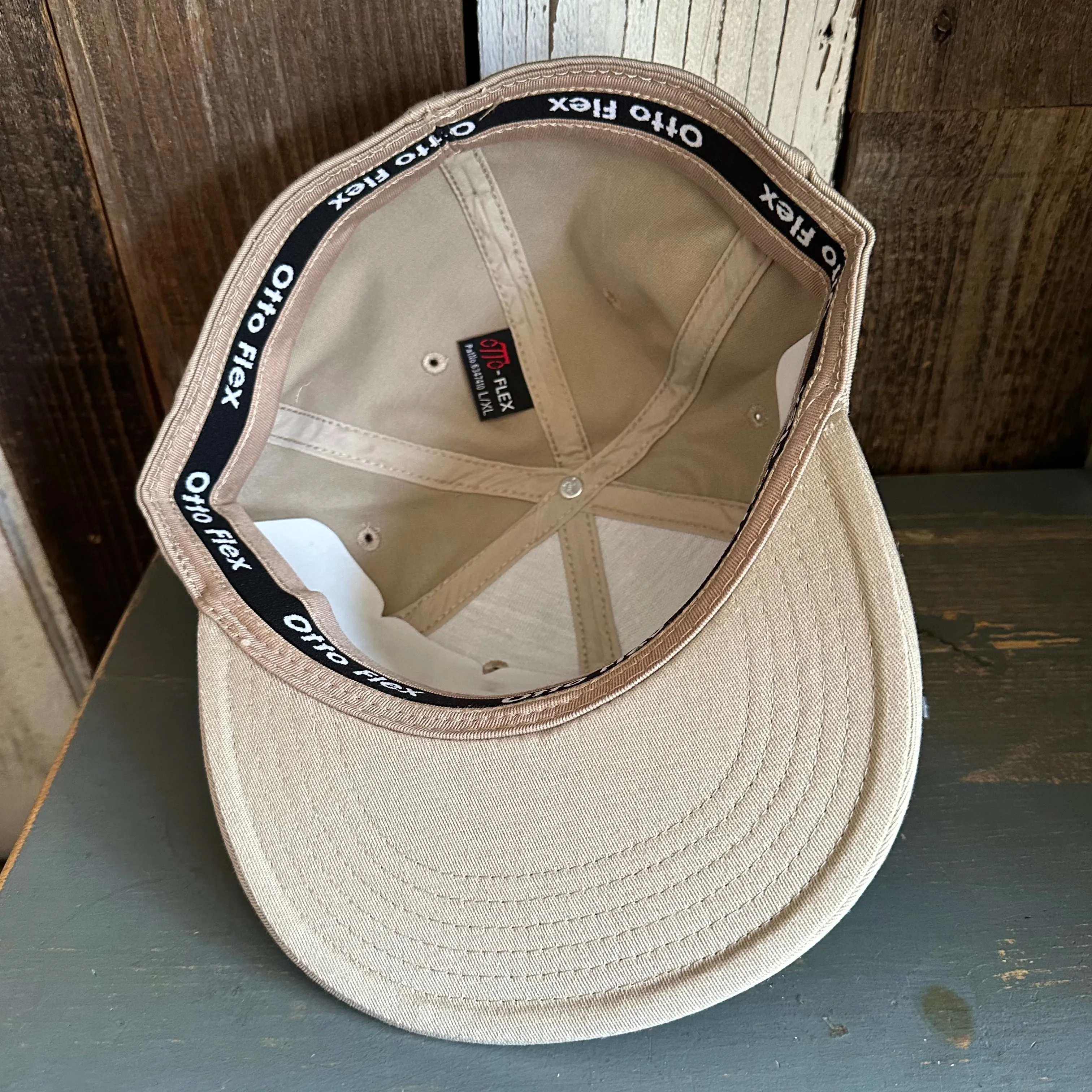 Hermosa Beach ROPER :: "FLEX" 6 Panel Mid Profile Flat Visor Baseball Cap - Khaki