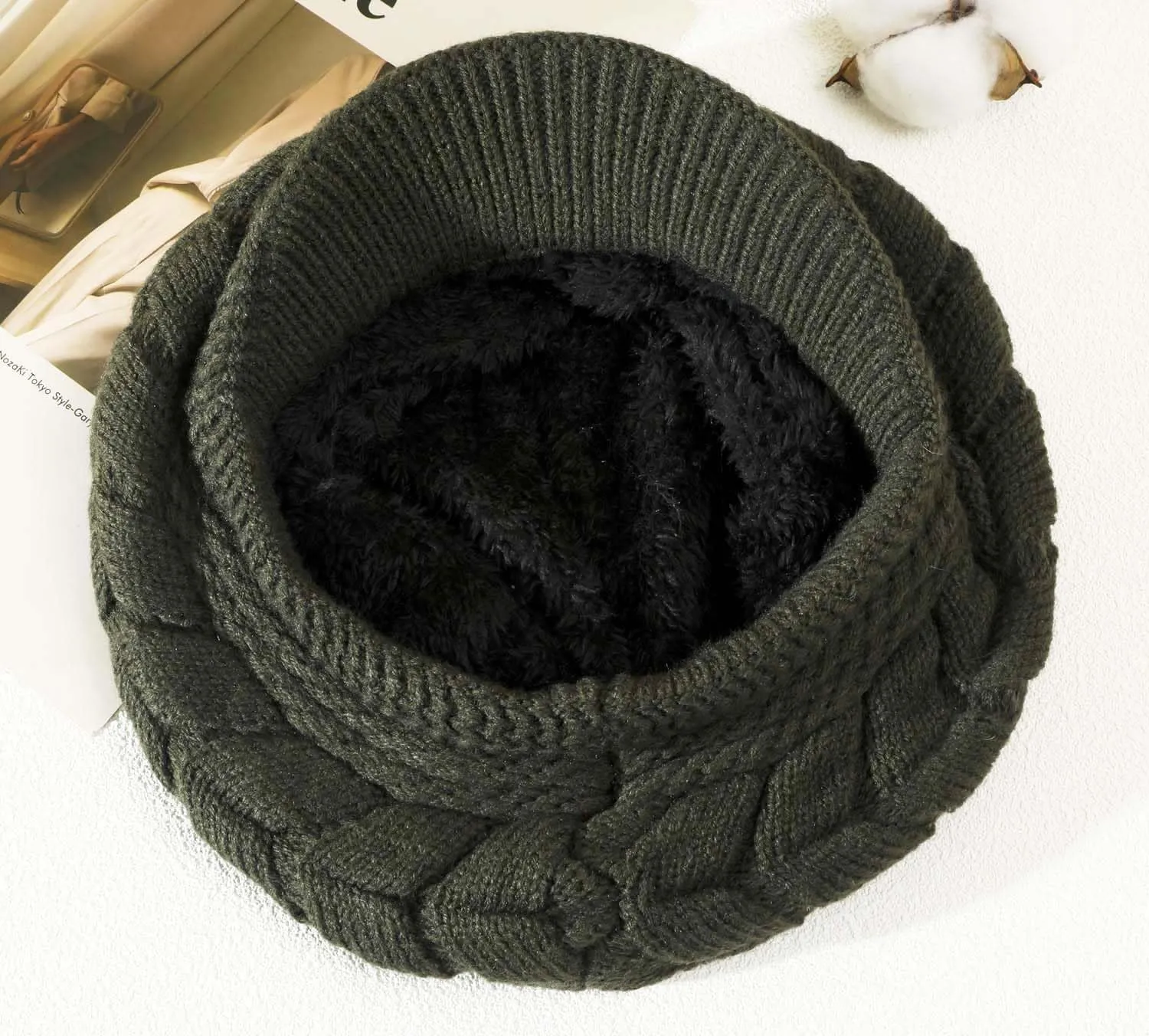 HINDAWI Women Winter Warm Knit Hat Wool Snow Ski Caps with Visor