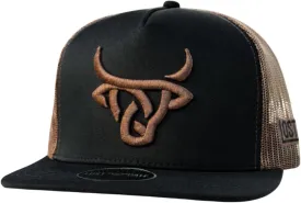 Lost Calf Mens Heck Flat Bill Adjustable Snapback Cap Hat Black