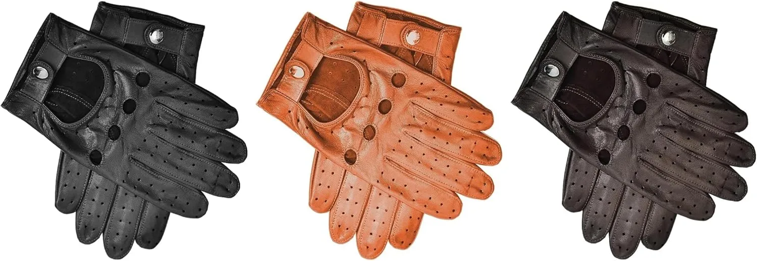 Mens Leather Driving Gloves Touchscreen, Unlined Thin Leather Driving Gloves SUM06US-T
