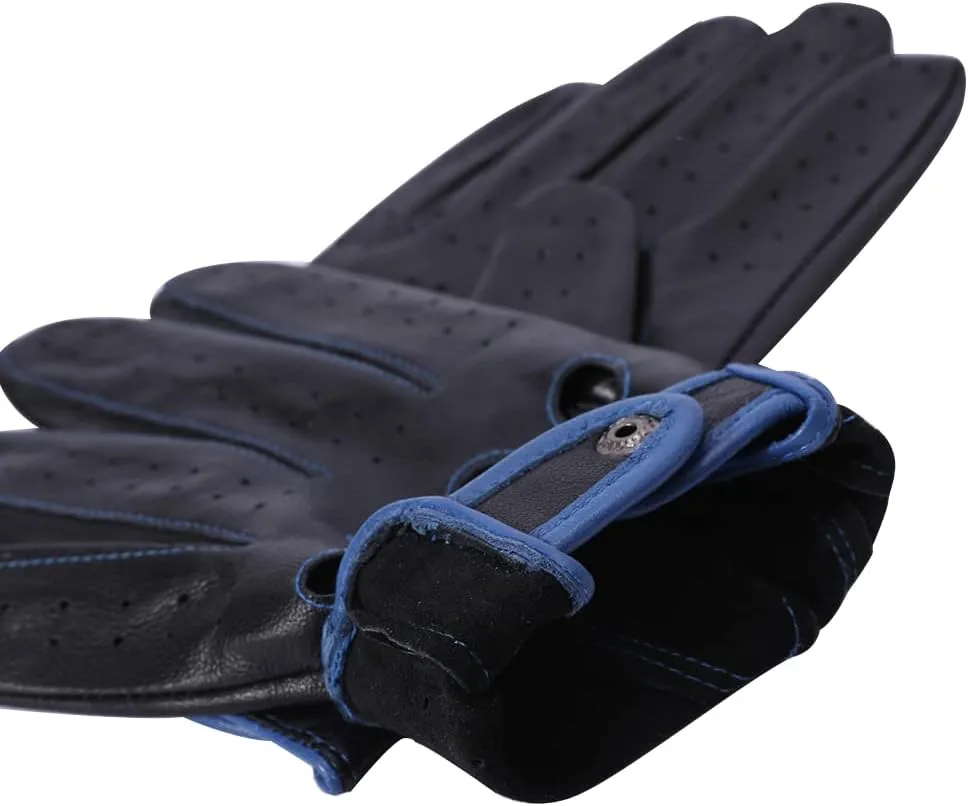 MGGMOKAY Mens Touchscreen Unlined Leather Driving Gloves