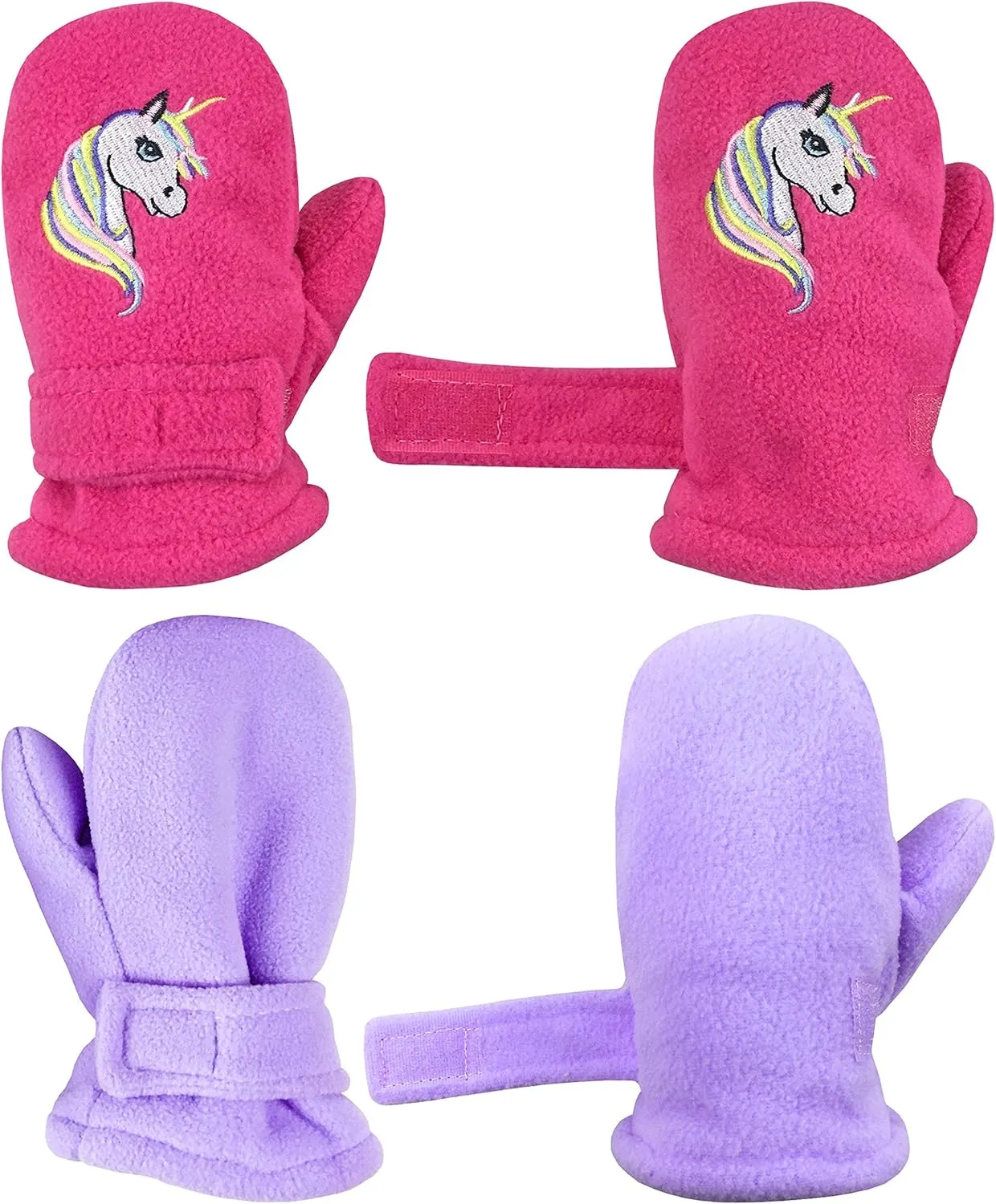 N'Ice Caps Baby Toddler Mittens Kids 2 Pairs Fleece Gloves Winter Warm Sherpa Lined