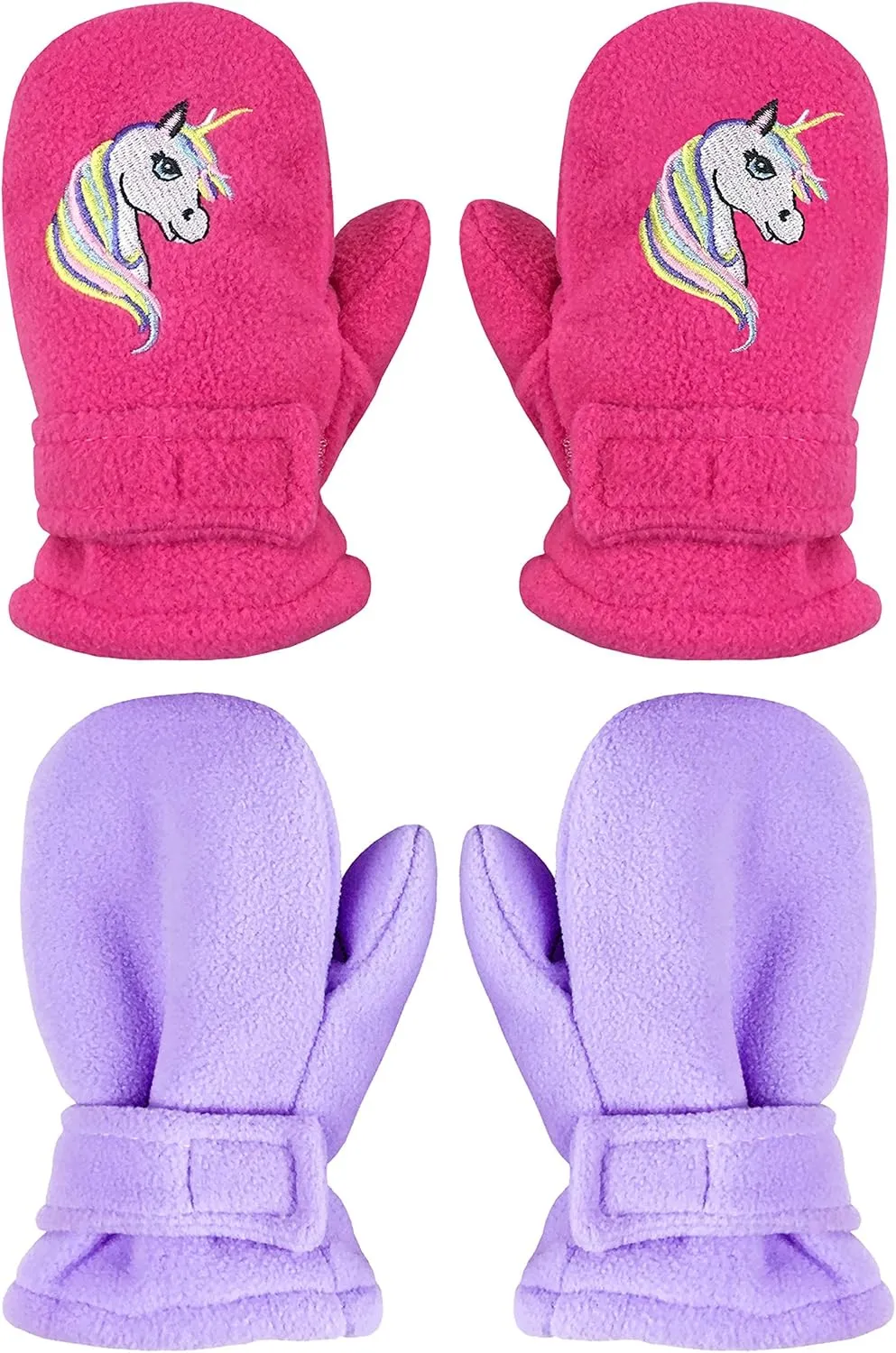 N'Ice Caps Baby Toddler Mittens Kids 2 Pairs Fleece Gloves Winter Warm Sherpa Lined