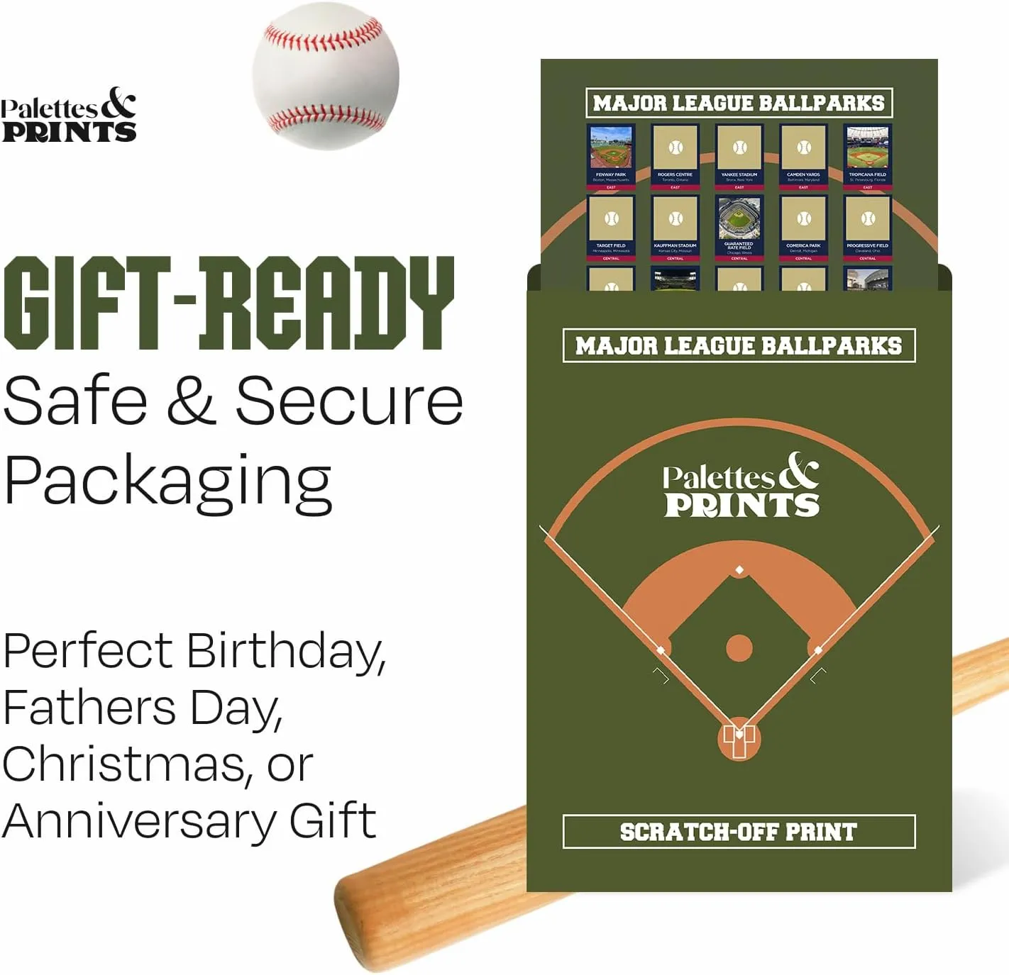 Pro Baseball Stadiums Scratch Off Poster - Track Your Baseball Journey - Baseball Decor - Baseball Stadium Scratch Off Map - Baseball Poster - Baseball Wall Decor - All 30 Updated Ballparks (2024)