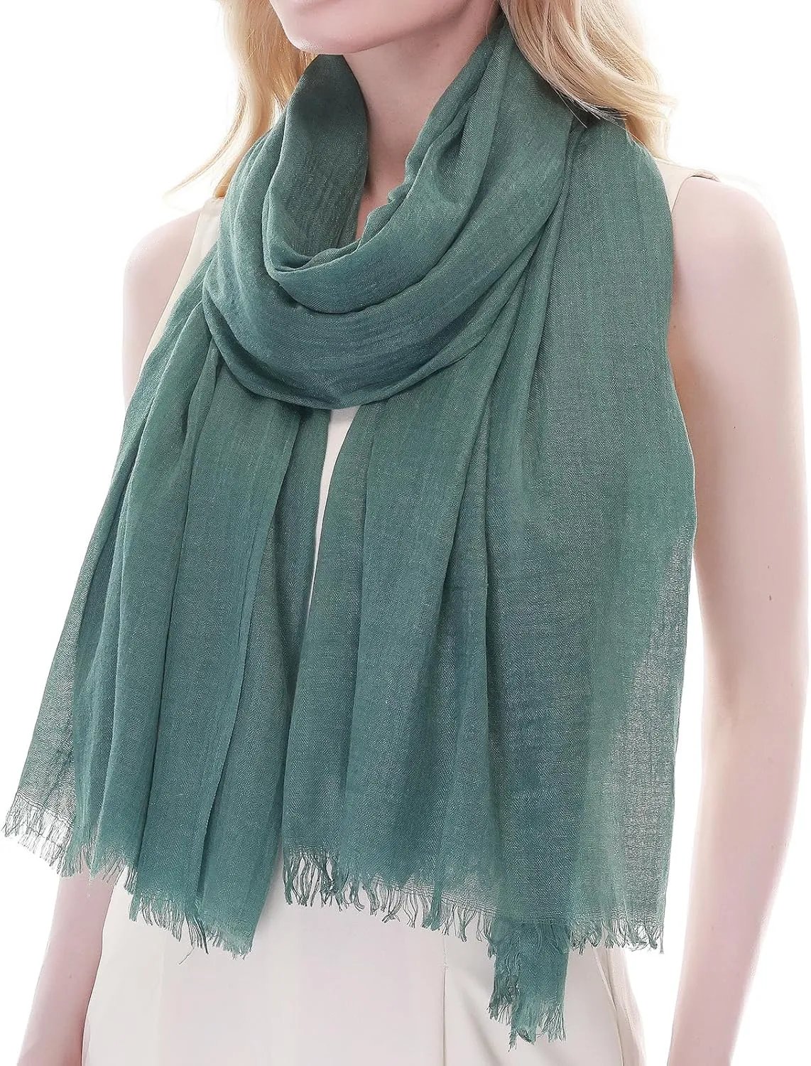 RIIQIICHY Scarf for Women Lightweight Solid Color Long Fashion Gauze Scarves Shawl Wrap
