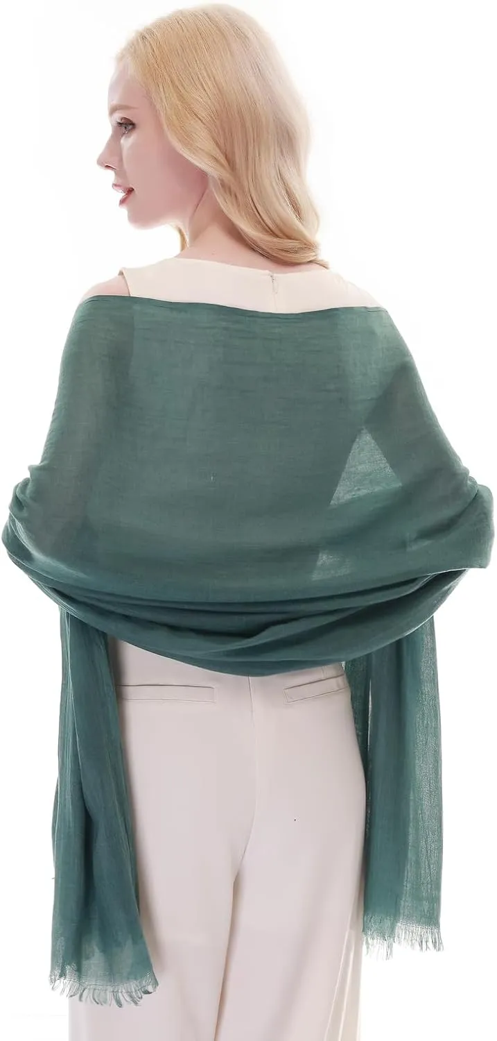 RIIQIICHY Scarf for Women Lightweight Solid Color Long Fashion Gauze Scarves Shawl Wrap