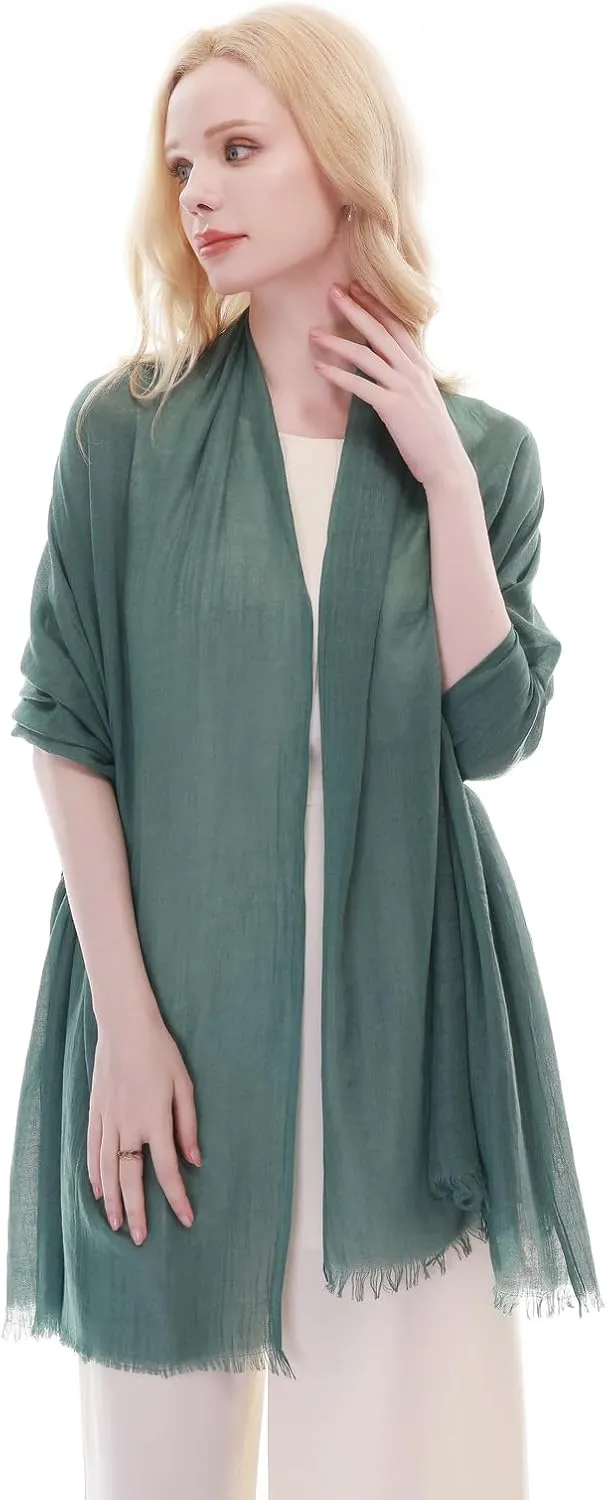 RIIQIICHY Scarf for Women Lightweight Solid Color Long Fashion Gauze Scarves Shawl Wrap