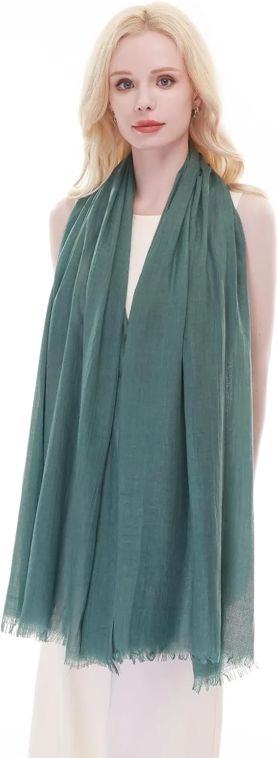 RIIQIICHY Scarf for Women Lightweight Solid Color Long Fashion Gauze Scarves Shawl Wrap