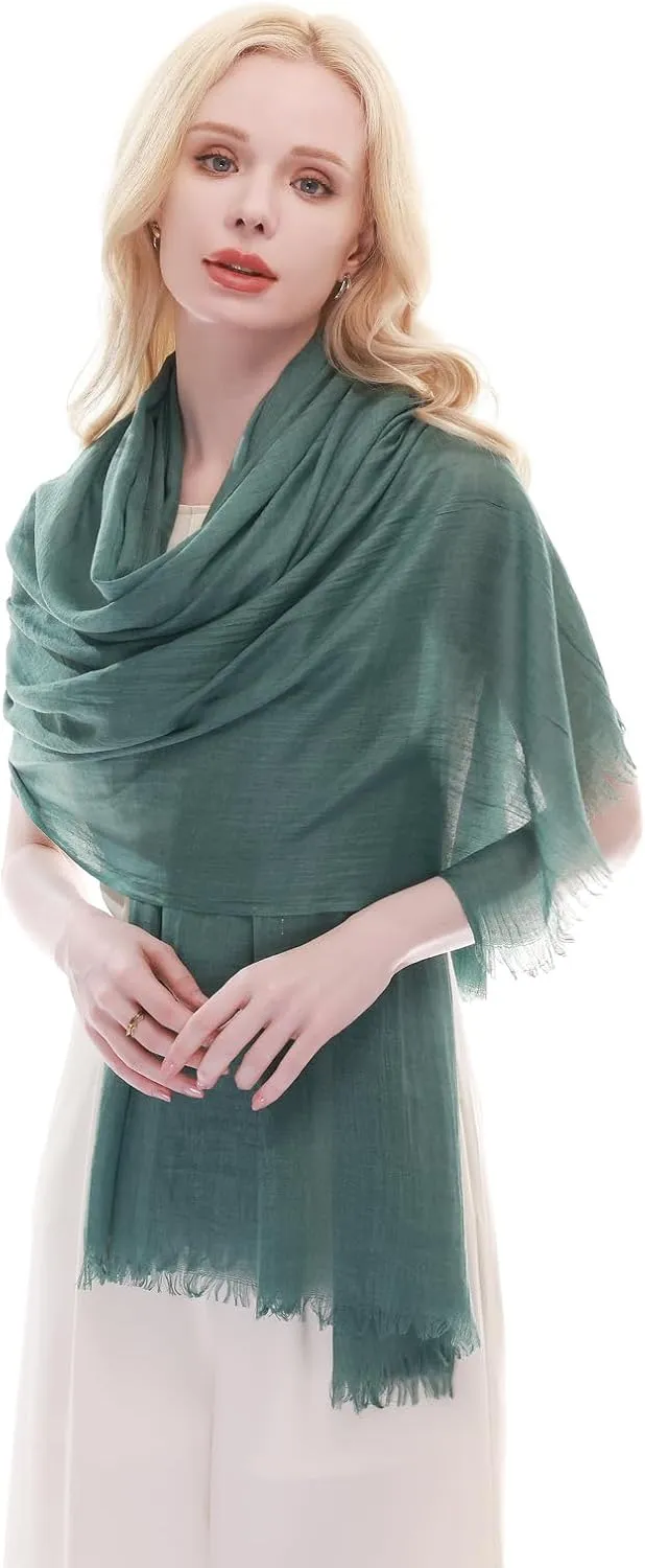 RIIQIICHY Scarf for Women Lightweight Solid Color Long Fashion Gauze Scarves Shawl Wrap