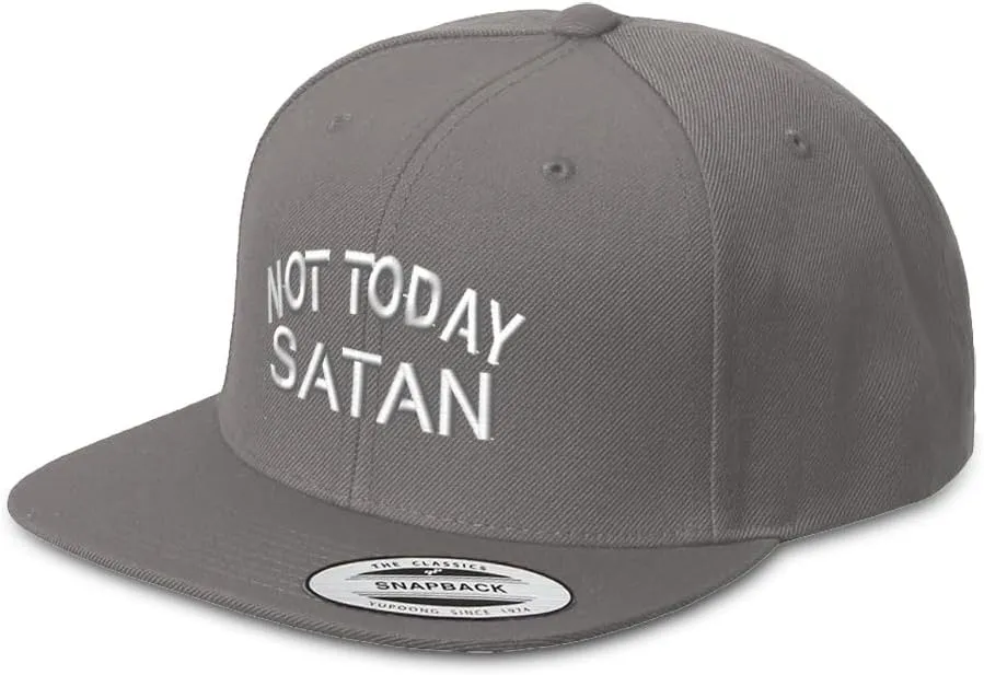 Snapback Hats for Men & Women Not Today Satan Acrylic Flat Bill Baseball Cap