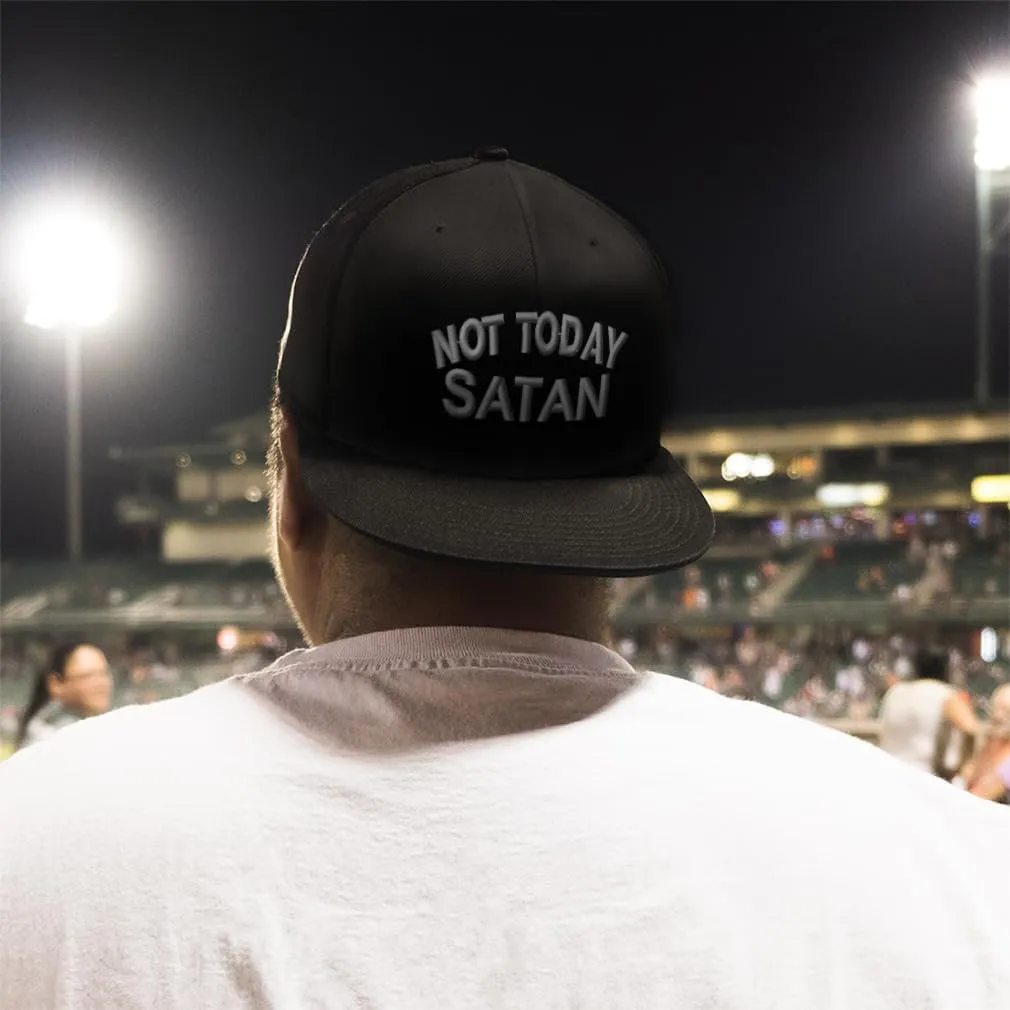 Snapback Hats for Men & Women Not Today Satan Acrylic Flat Bill Baseball Cap