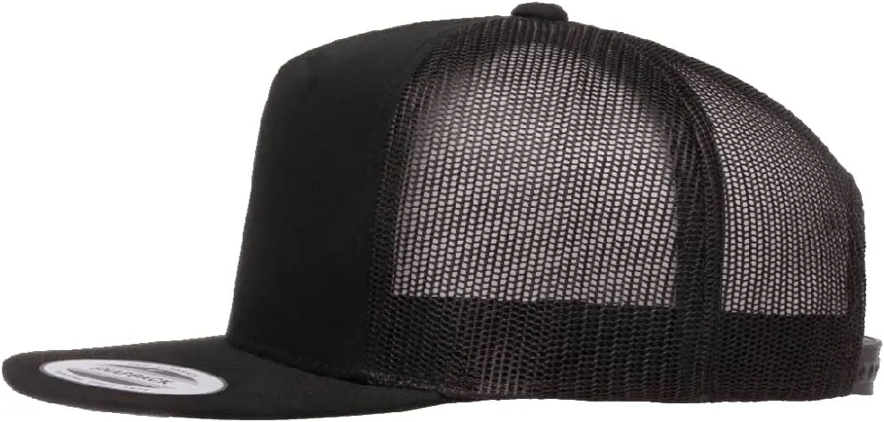 Yupoong 5-Panel YP Classic Trucker Cap | High Profile Flat Visor Snapback | OSFM | Bulk Packs Available